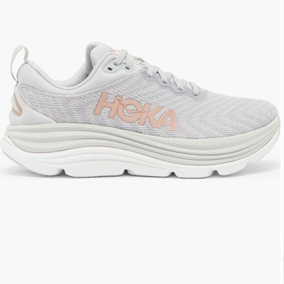 HOKA Women’s Gaviota 5 Running Shoes Sz 5B in the color harbor mist/ rose gold - Picture 3 of 6